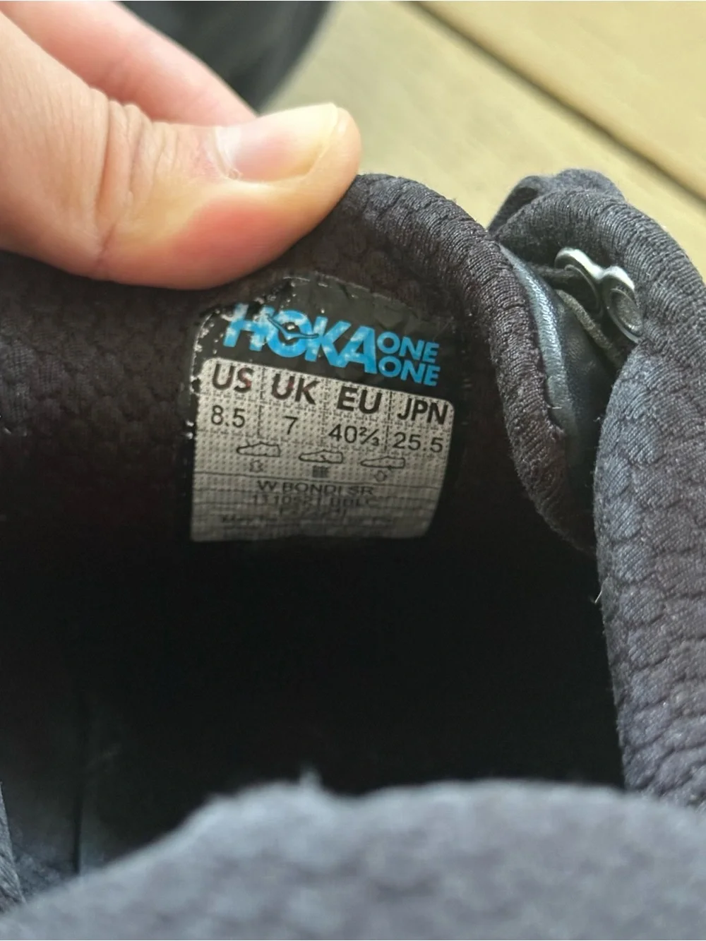 HOKA One One Bondi SR Black Running Shoes Sneakers Women’s 8.5